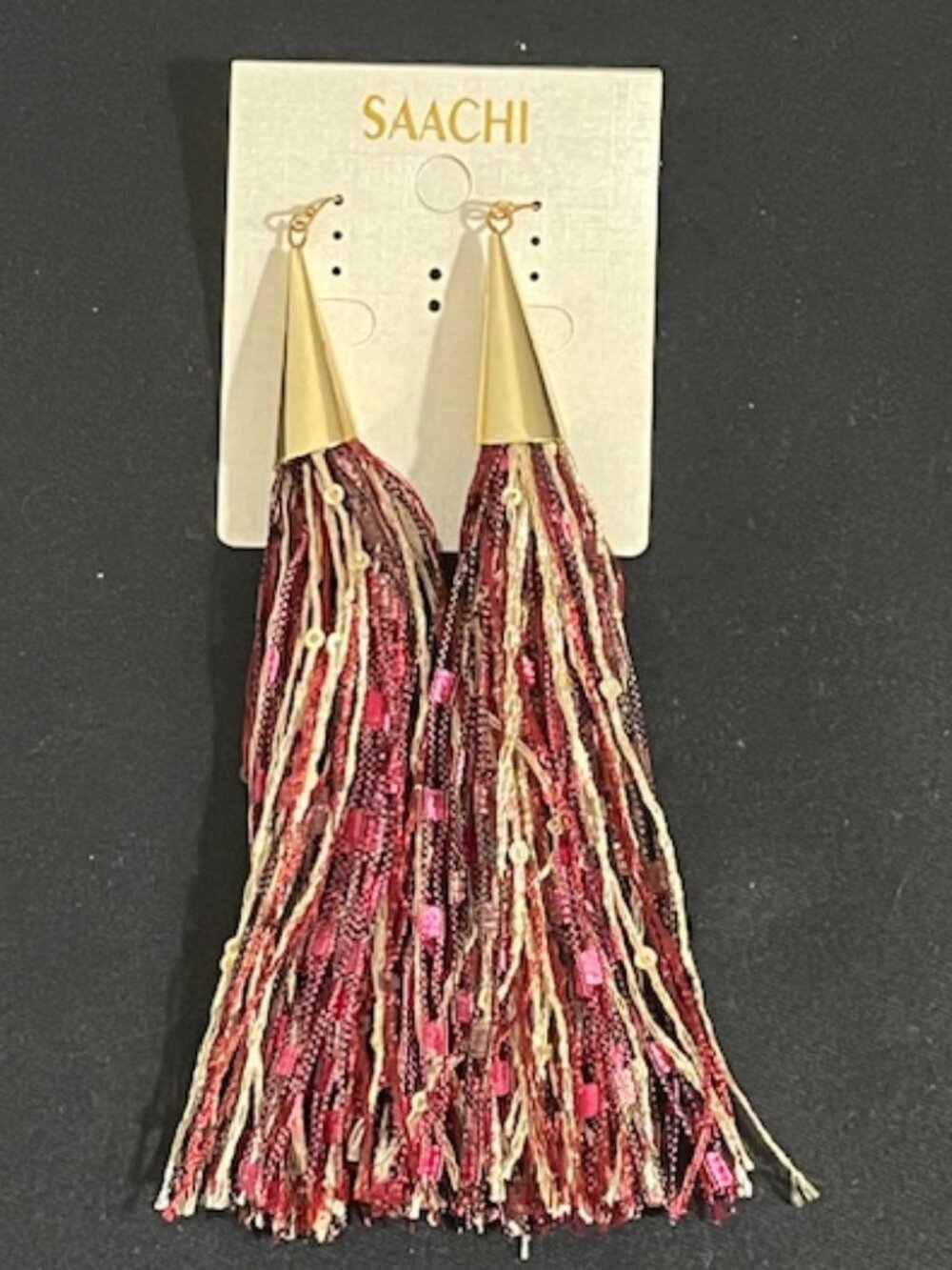 Saachi Beaded Fringe Tassel Earrings